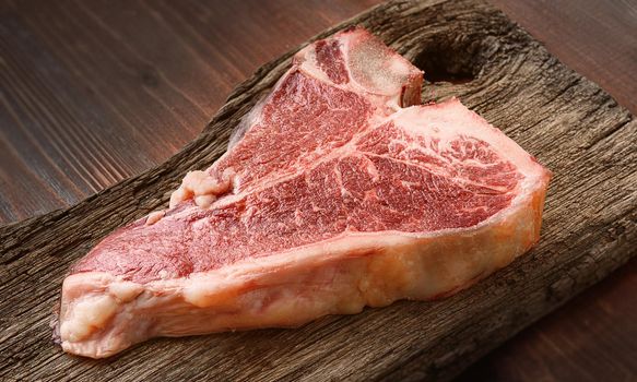 fresh raw tbone steak from a butcher
