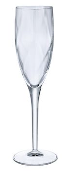 Empty champagne glass isolated on white background close up