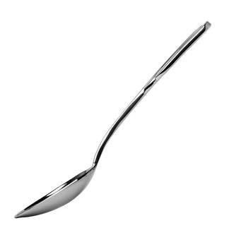 Metal steel spoon isolated on white background, cutlery