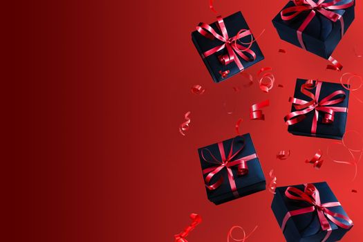 Falling gift box, Valentine's day celebrate