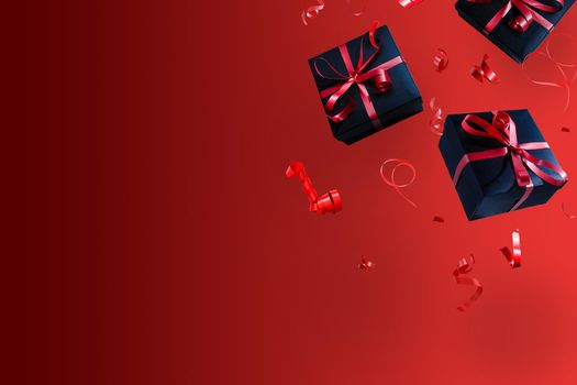 Falling gift box, Valentine's day celebrate