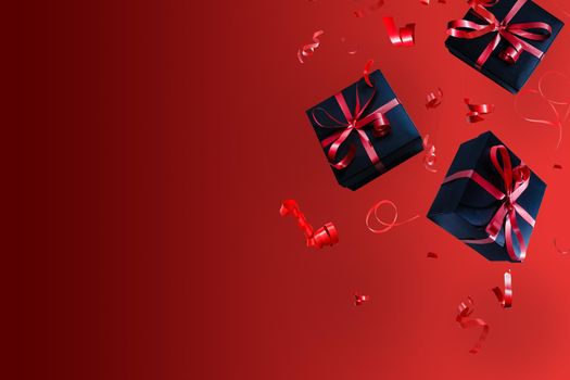 Falling gift box, Valentine's day celebrate