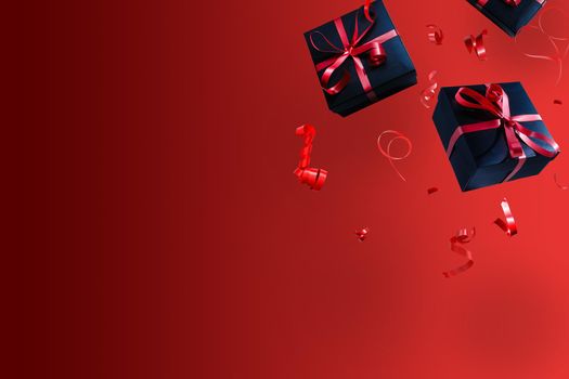 Falling gift box, Valentine's day celebrate