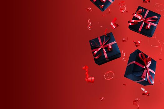 Falling gift box, Valentine's day celebrate