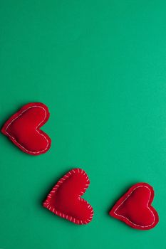 gift Valentine's day decoration Green background holiday. High quality photo