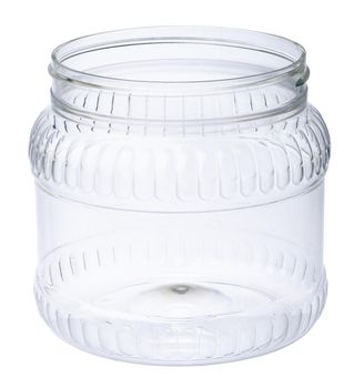 Stylish glass bowl dishware isolated on white background