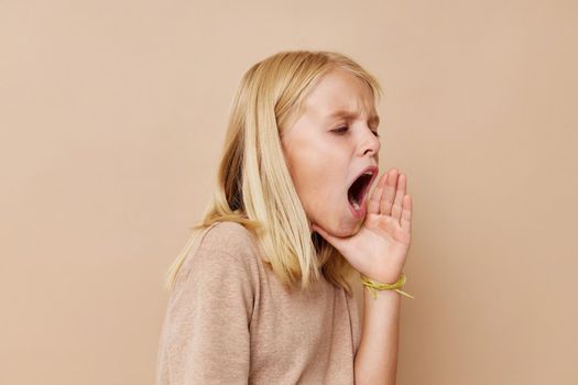 emotional girl gestures with his hands lifestyle concept. High quality photo