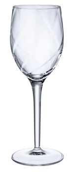 Empty wine glass isolated on white background close up