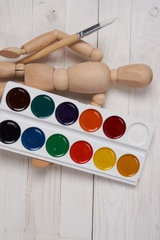 paint mannequin wooden for drawing learning art drawing creative. High quality photo