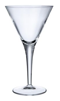 Empty new champagne glass isolated on white background