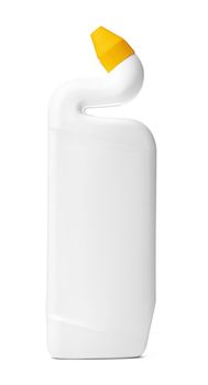 Bottle with toilet detergent household chemicals isolated on white background