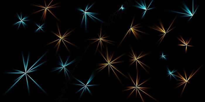 Colorful Abstract stars and sparks wallpaper. Shapes created with lines in the space. Creative neon colors. Modern abstract background.