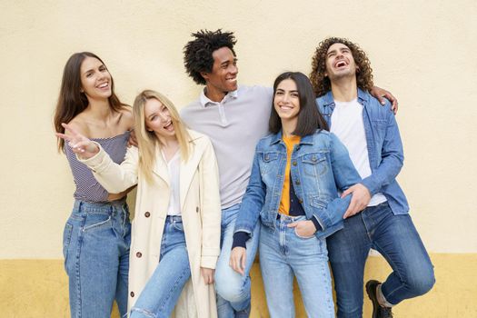 Multi-ethnic group of friends having fun together.