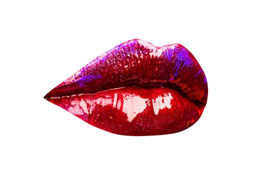Sexy lip, mouth. Art gloss lips make-up
