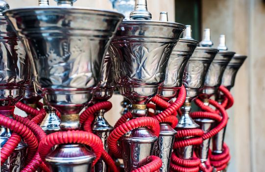 traditional arabic shisha pipes hookah