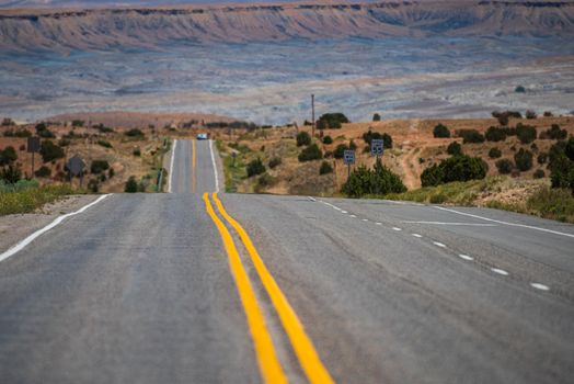 Asphalt highway road landscape. Panoramic skyline with empty road