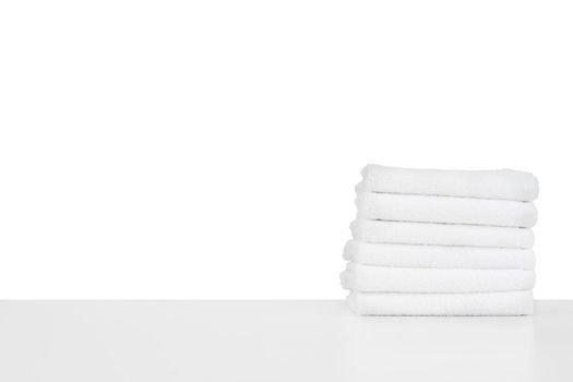 Set of soft spa towels isolated on white background