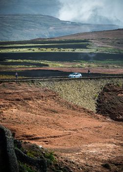 mountain road in Lanzarote, Canary Islands