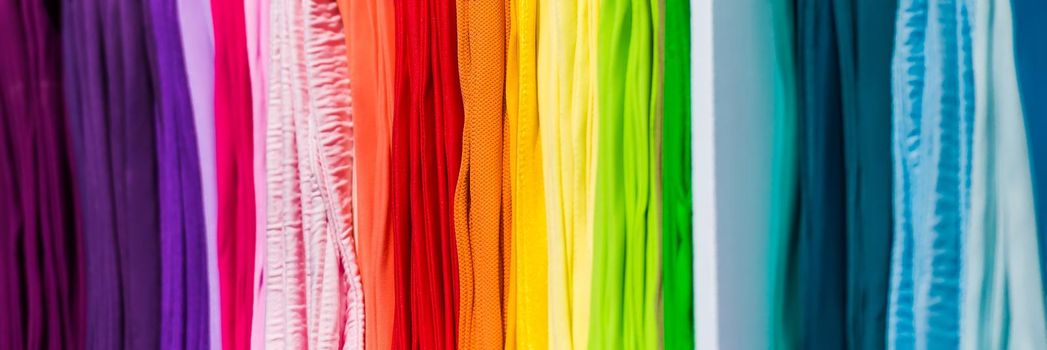 abstract multicolored laces photo with colors of rainbow, wallpaper