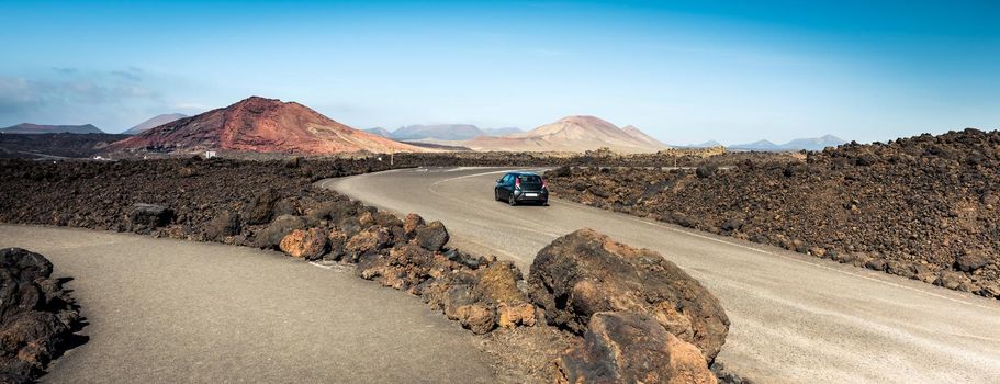mountain road in Lanzarote, Canary Islands