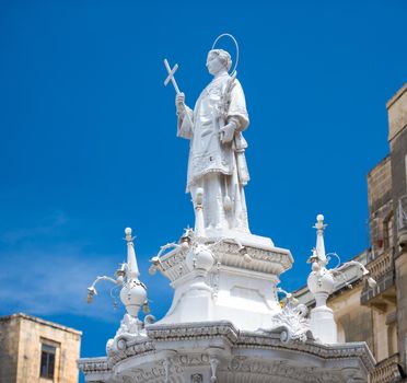 Statue Of St. Lawrence On Misrah Ir-Rebha of Birgu in Malta