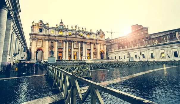 Saint Peter Square and Saint Peter Basilica, Vatican City, Rome, Italy