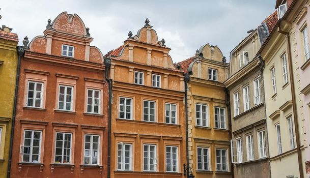 beautiful architecture of houses in Warsaw
