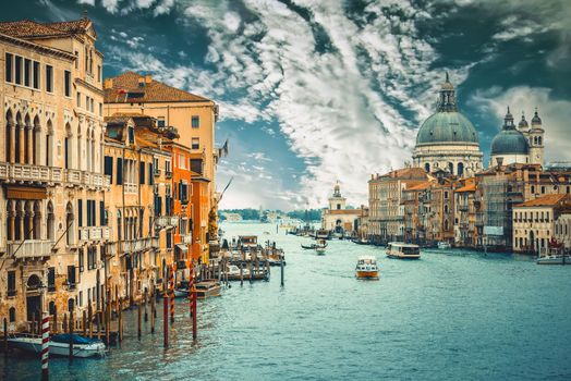 Grand Canal and Basilica Santa Maria della Salute, Venice, Italy