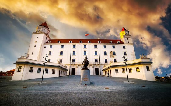 Bratislava Castle in sunset. Slovakia