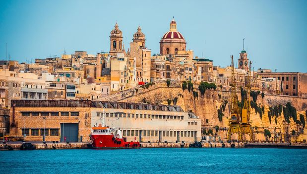 view on Senglea fort in Malta from sea