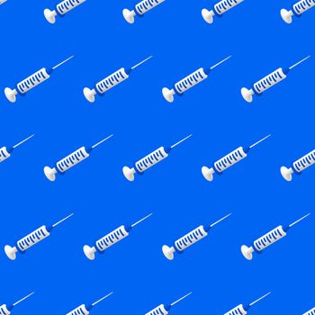 Seamless pattern Syringe for vaccine, vaccination, injection, flu shot. Medical equipment. Minimalism concept. 3d illustration 3D render