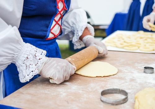 dough forming on outside cooking fair