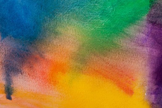 Painted watercolor rainbow background for a design