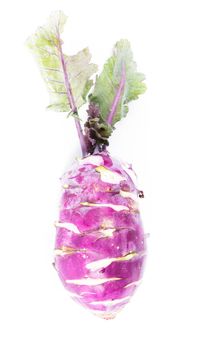 Kohlrabi root isolated on a white background