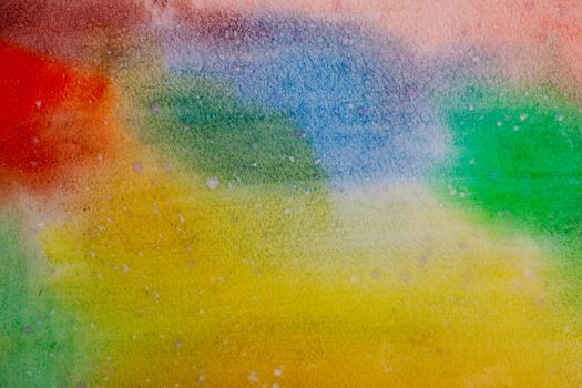 Painted watercolor rainbow background for a design