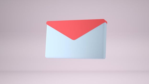 Color envelope, E-mail icon 3D render image illustration