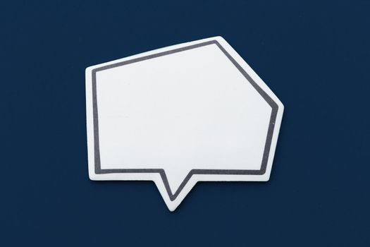 Social Media Chat Concept. Blank empty chat bubble for text. Close up.