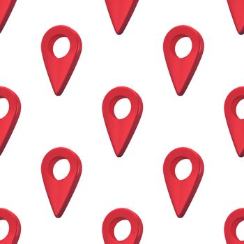 Map pin icon seamless pattern. Navigation, pointer, location, map, gps, direction, place, compass, contact, search concept. Minimalism concept. 3d illustration 3D render