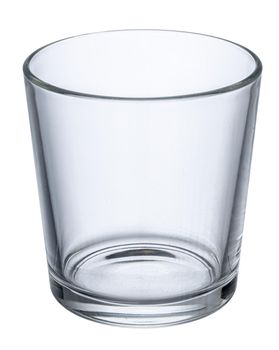 Empty new glass isolated on white background close up