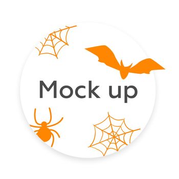 Halloween mock up in circle isolated on white background, copy space