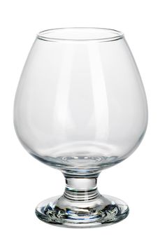 Empty wine glass isolated on a white background. Close up.