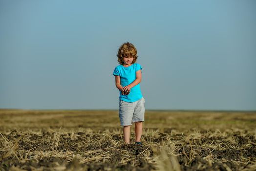 Kids holding ground. Eco living. Summer at countryside. Sweet childhood