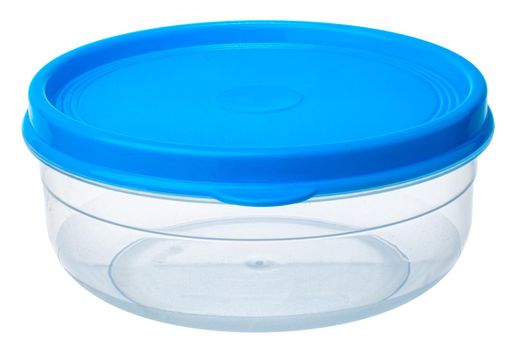 Plastic storage container for food isolated on white background