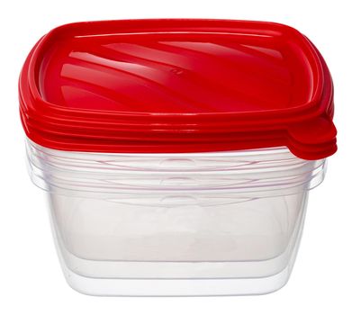 Plastic storage container for food isolated on white background