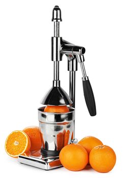 Mechanic juicer for citrus fruits isolated on white background