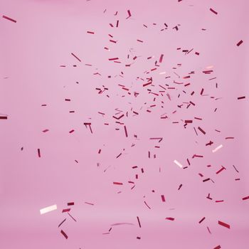 dark confetti falling pink background