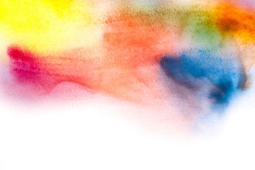 Painted watercolor rainbow background for a design