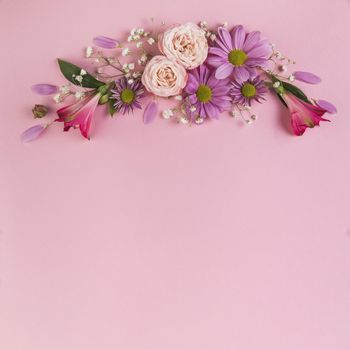 flower decoration against pink background