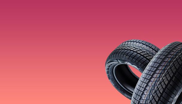 tires on a colored background