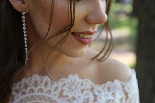 Wedding photography in rustic style emotions of the bride on the nature on the rocks